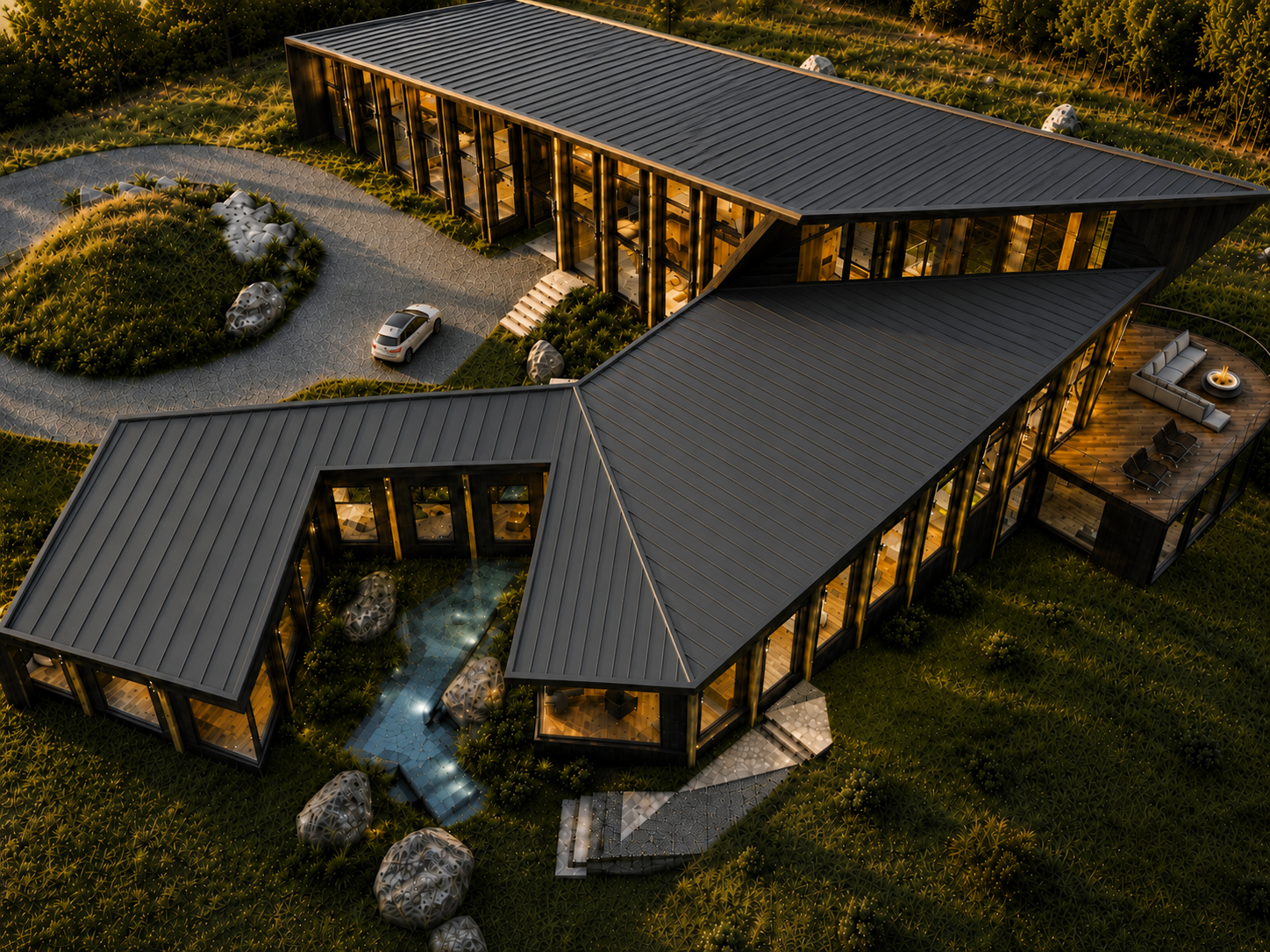 Platte Clove Residence — Aerial View