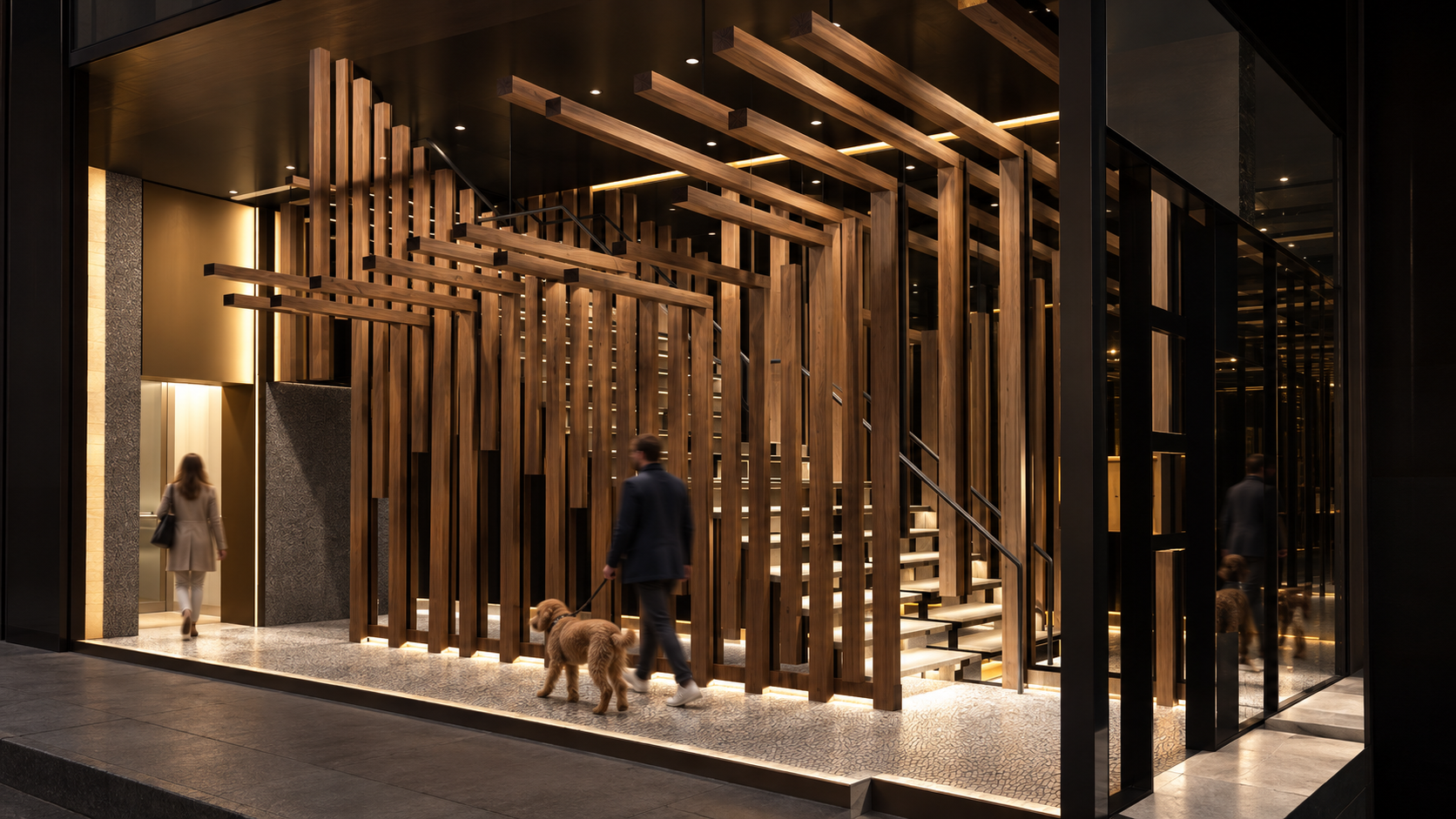 Zen Lobby Atlantic Avenue Condo Side Elevation to ELevator.png