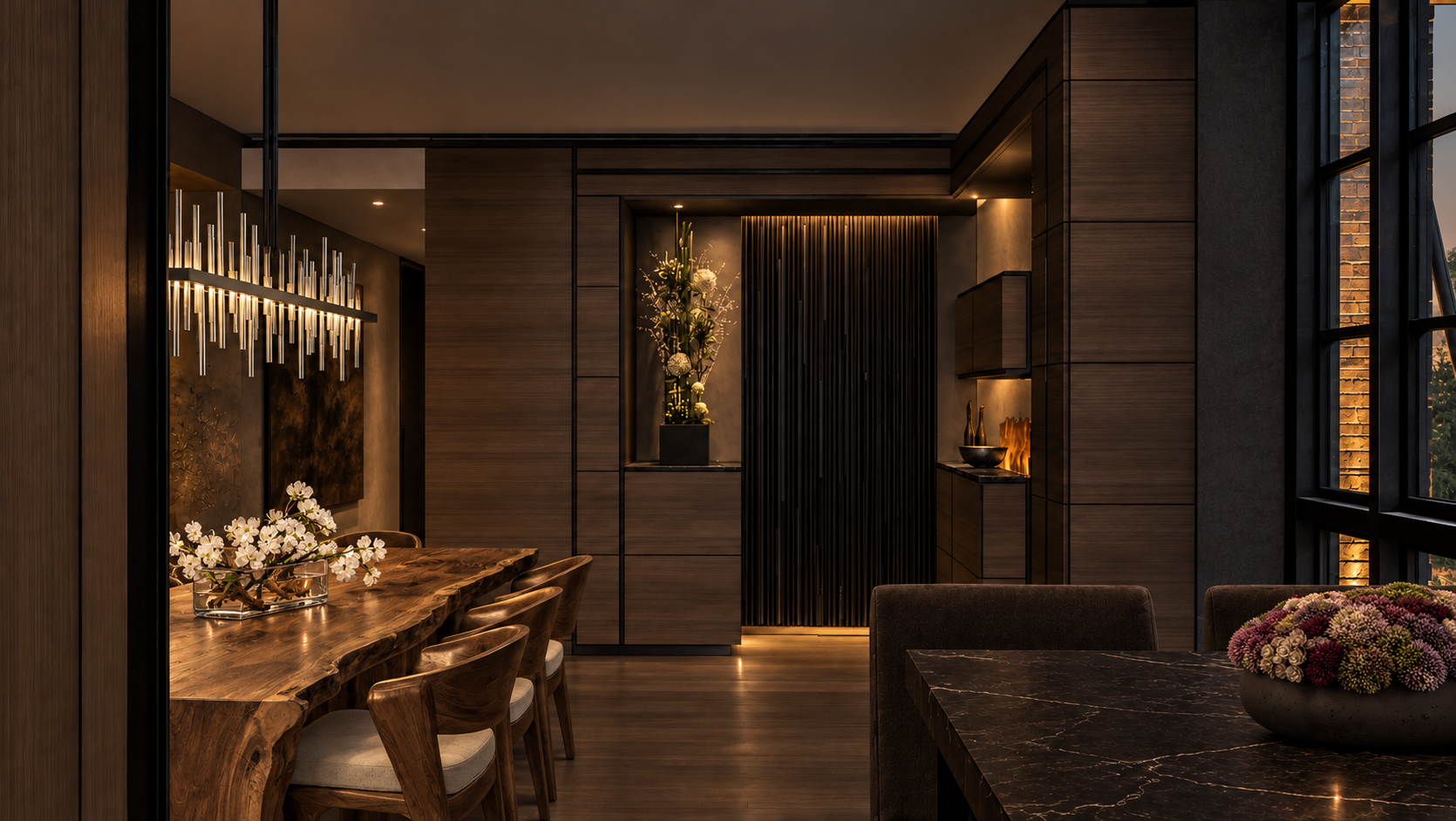 Chelsea Residence  Dark Walnut Dining Gallery