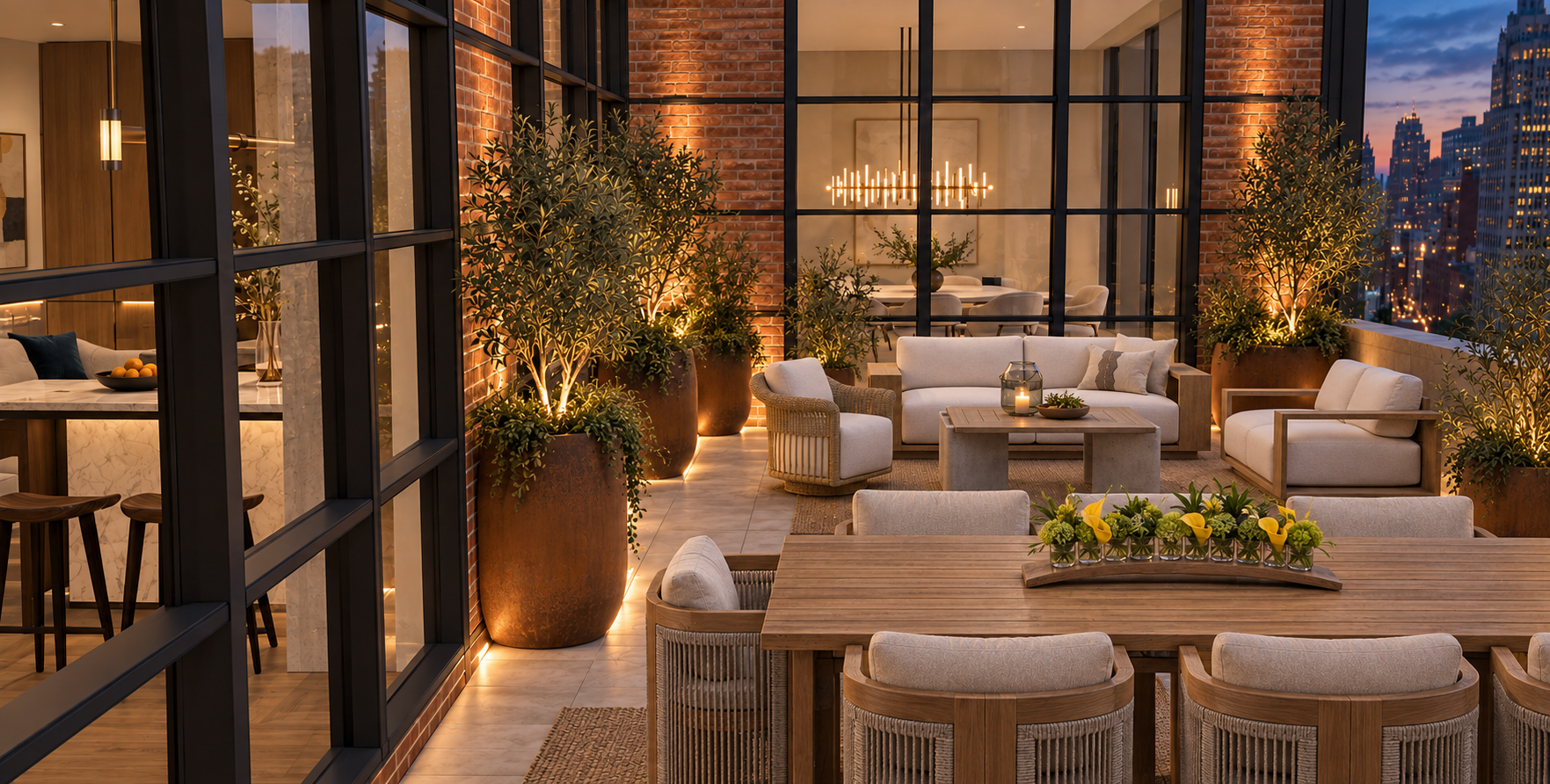 Chelsea Residence — Terrace at Dusk