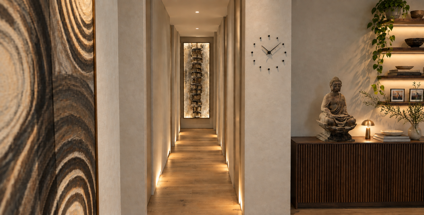 Chelsea Residence  Illuminated Gallery Hallway