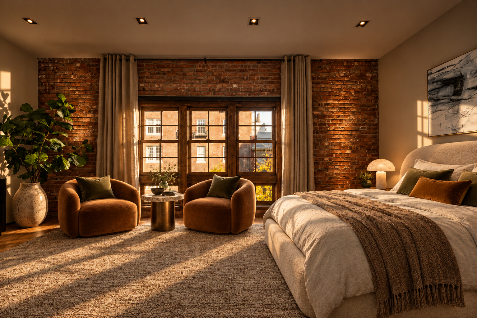 18. Refined townhouse bedroom with velvet seating.png