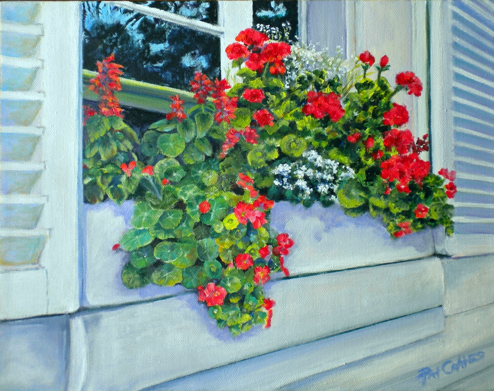 Geraniums in Windowbox