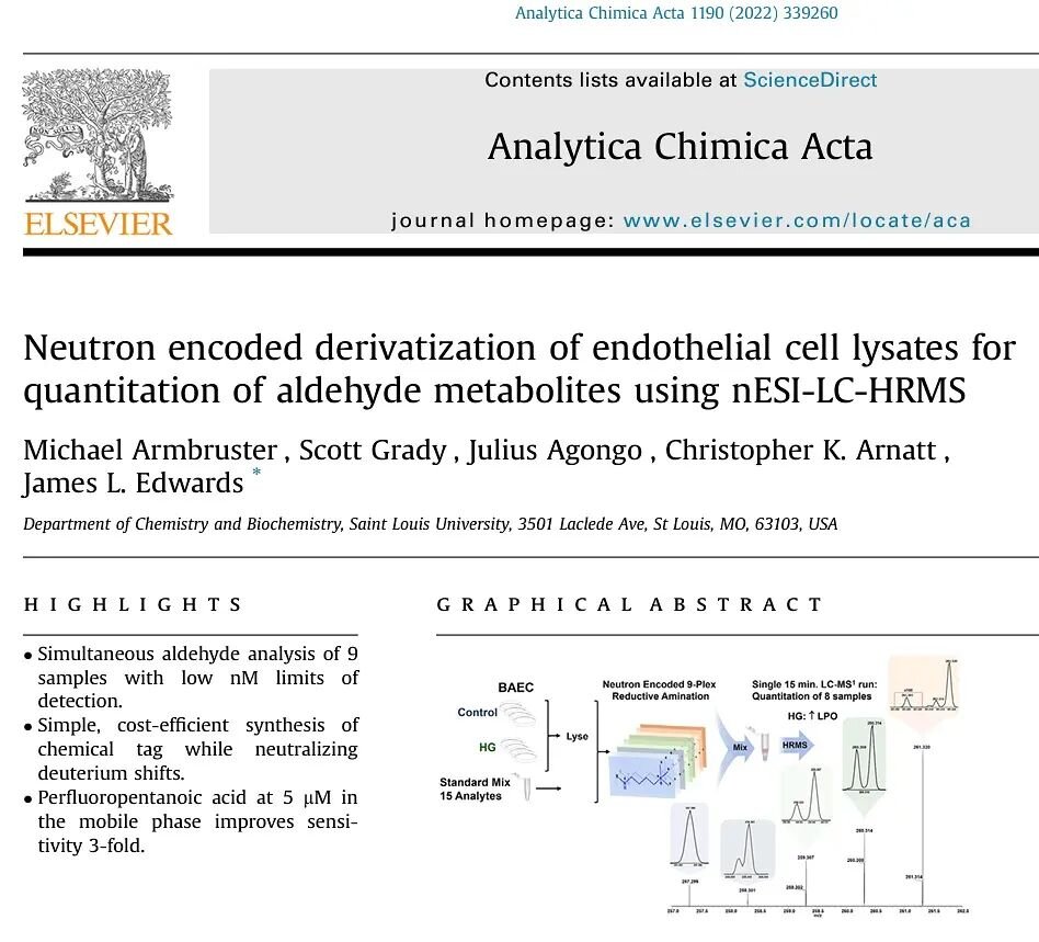 Check out our new paper with the Edwards group. We still have a lot of exciting things to come from this collaboration for the metabolomics field! #neucode #metabolism #billikenresearch @slu_official