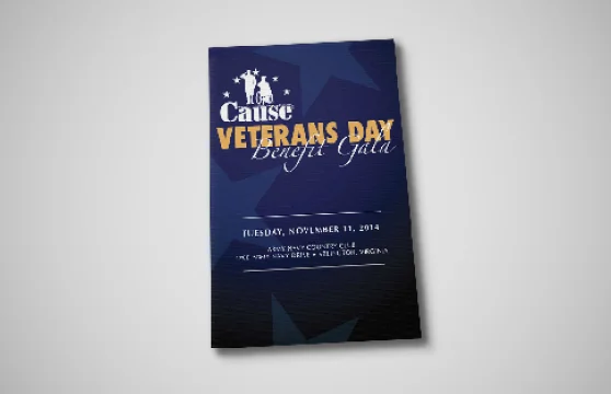  Cause (Comfort for America's Uniformed Services) Veteran's Day Gala Program Booklet Cover Design, Page Layout, Photo Editing, Graphics 