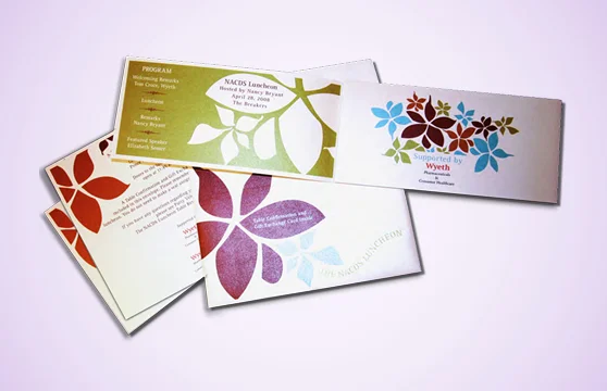  National Association of Chain Drugstores Luncheon Tri-fold Program, Inserts and Envelope Design, Layout, Illustration, Graphics 