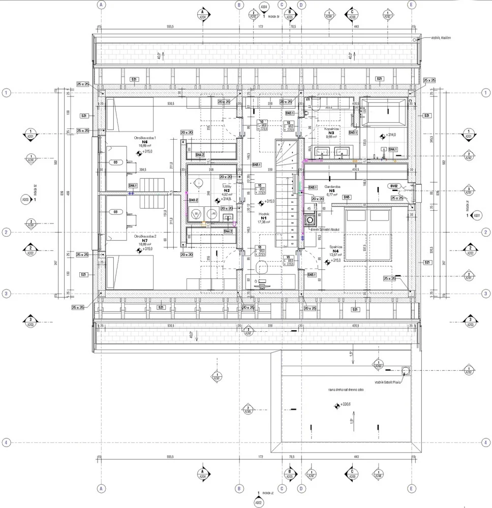 Hiša Mengeš - tloris mansarde