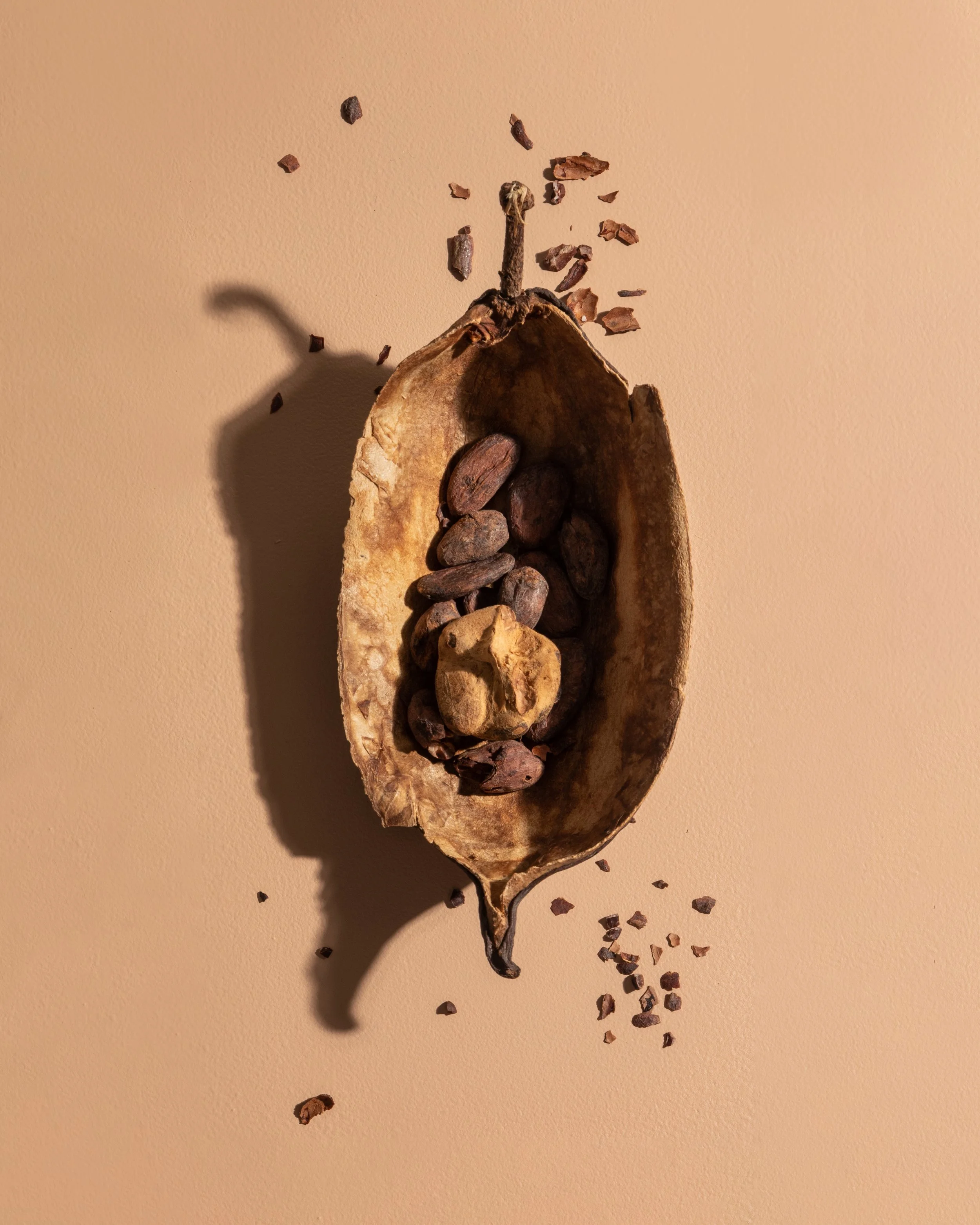 Geometric chocolate composition featuring intersecting sculptural forms in immersive edible installation for Omnom