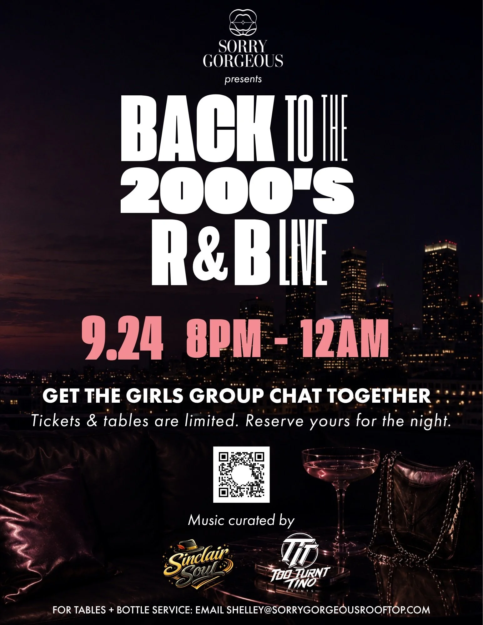 This event will be one the group chat will NEVER forget. Arguably the best era of R&amp;B. Ladies night, 2000s R&amp;B vibes. With some of the best scenery in Colorado.. @sorrygorgeousrooftop @peterpaulscott