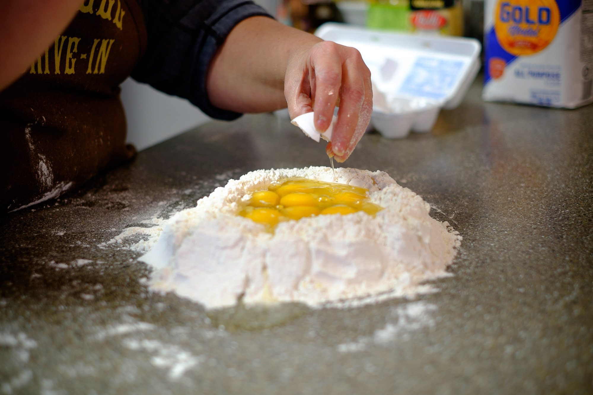 The recipe is ridiculously simple: eggs and flour, mostly, with a bit of oil and salt.