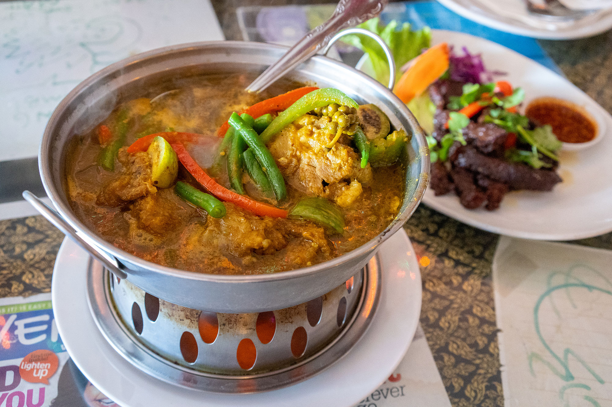 Jordy Oxtail: Tender oxtails with Thai eggplant in a spicy jungle curry