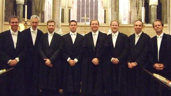 Opus Anglicanum members past and present at the John Touhey memorial service, Wells Cathedral