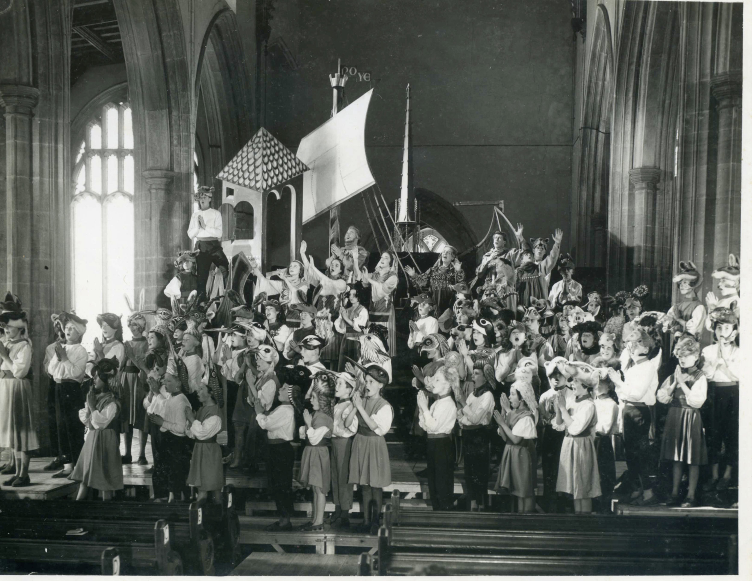 The 1959 production of Noye's Fludde at St. Margaret's Church, Lowestoft