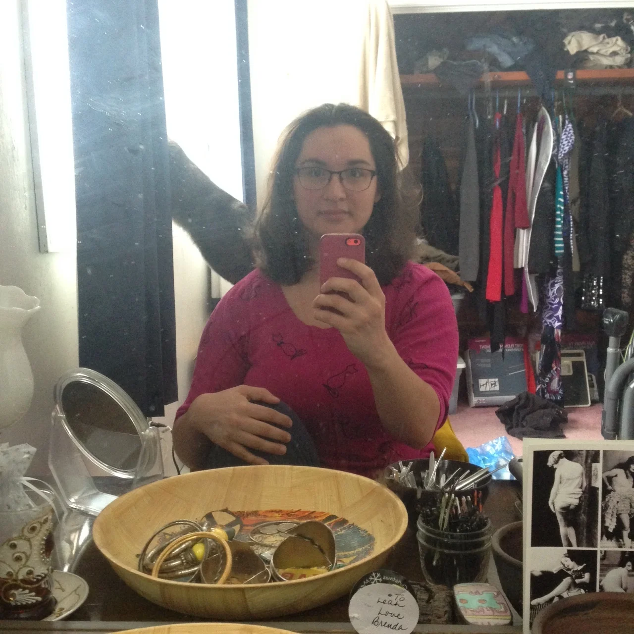 Me, hopeful, before I started trying to curl my hair on Saturday.