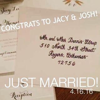 Best wishes to the newest Sooner Calligraphy, Etc. couple!