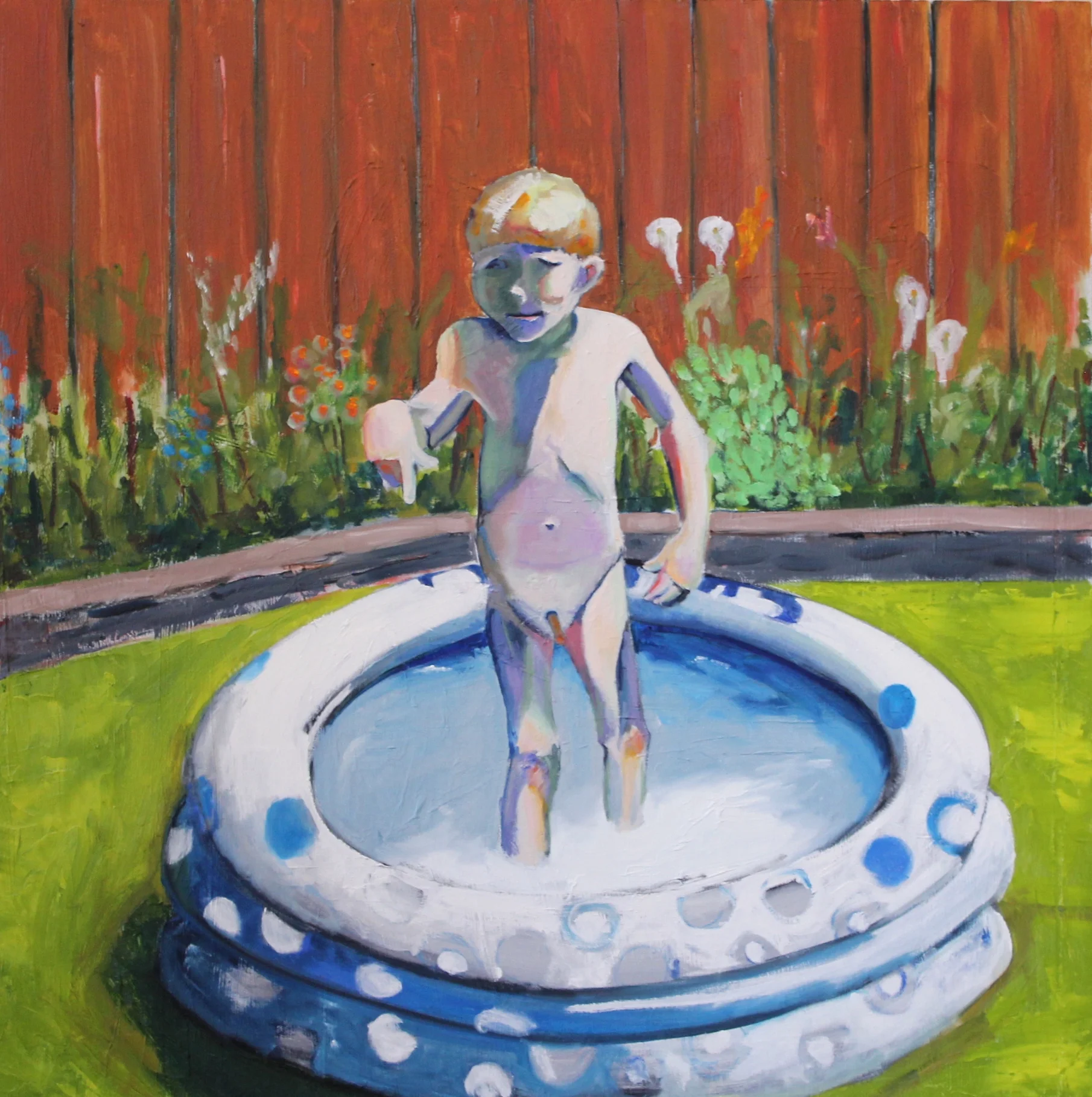 Pool Boy, oil on canvas, 48X48 inches, $2,500