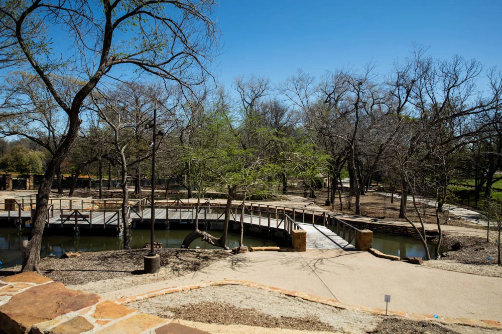 Looking down from the restored lookout to the ponds.