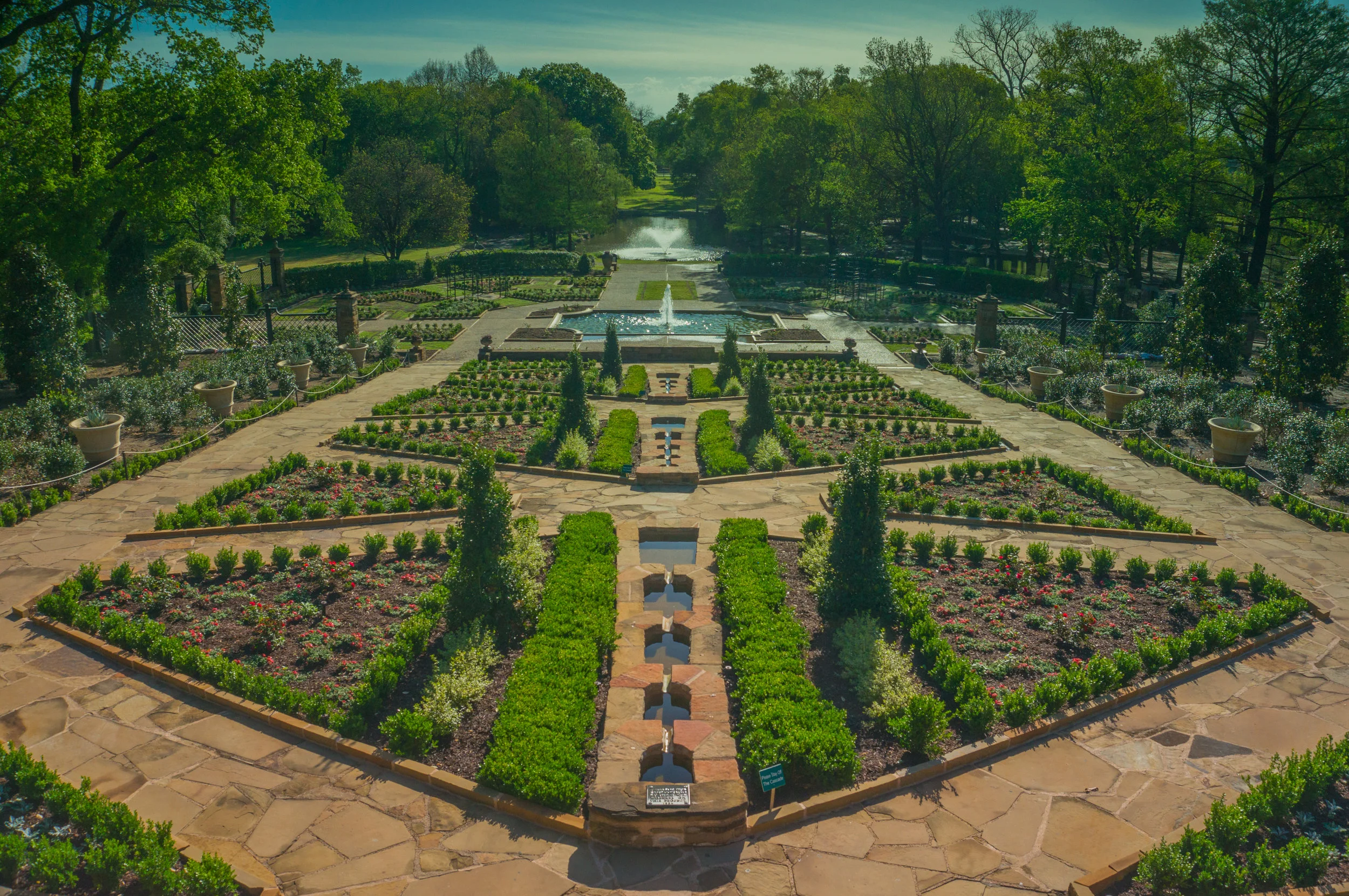 Looking from the Rose Ramp to the Lower Rose Garden.