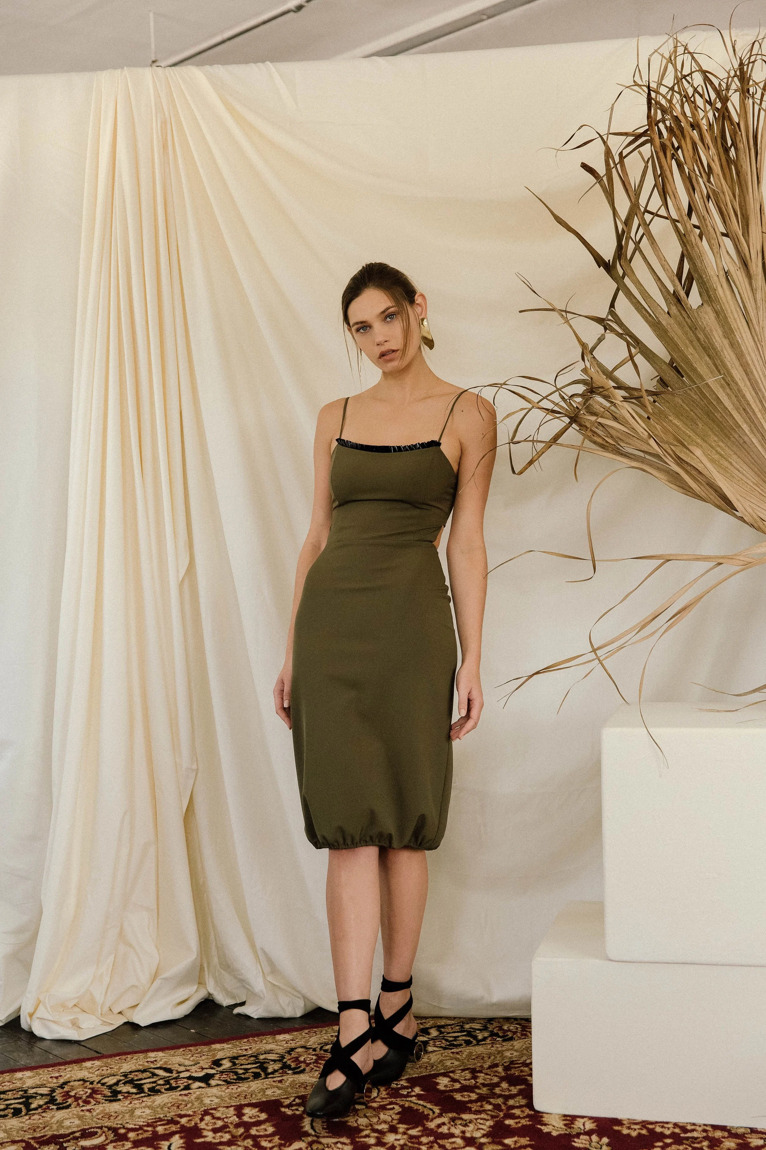 Esme Dress W/ Vinyl Ruffles