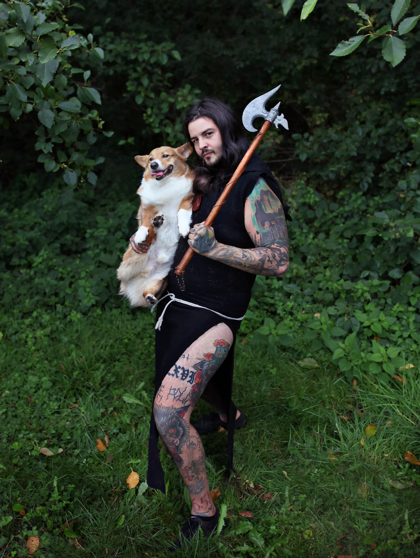 Michael Freiburger, of Throne of Bone, and dog Balrog