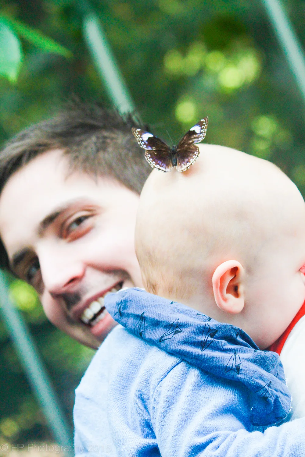 Caleb and his Dad get a visit from a Butterfly.