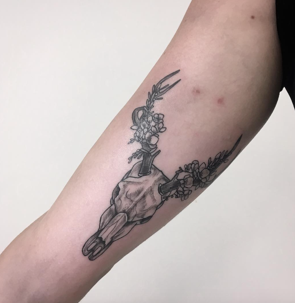 Floral Deer Skull