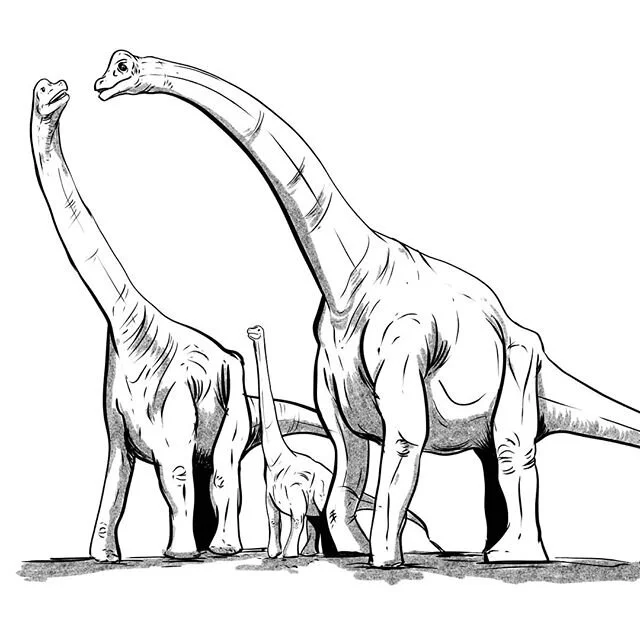 @_olliesmommy asked for art from me for Mother's Day. So, here's our family as a Brachiosaurus pod, thanks to Brandi's love of Littlefoot and Ollie's obsession with dinos. I love you, and Happy Mother's Day! You mean the world to Oliver and I and mak