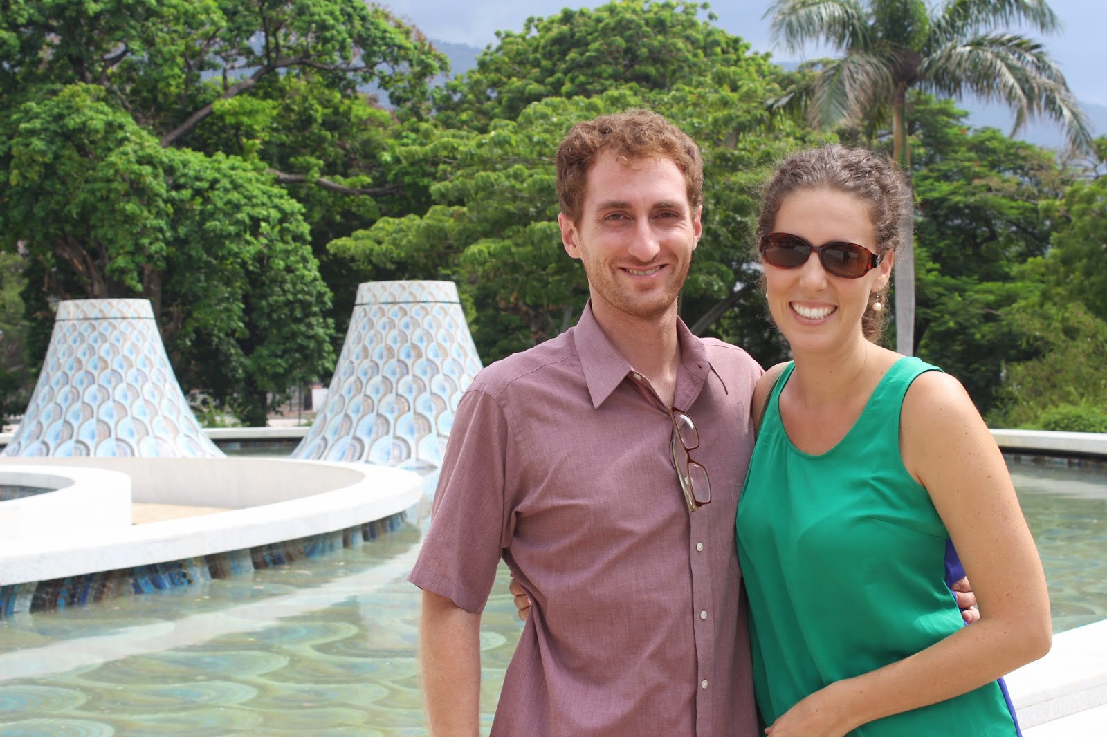The two of us on our introductory tour of downtown, outside of the national museum