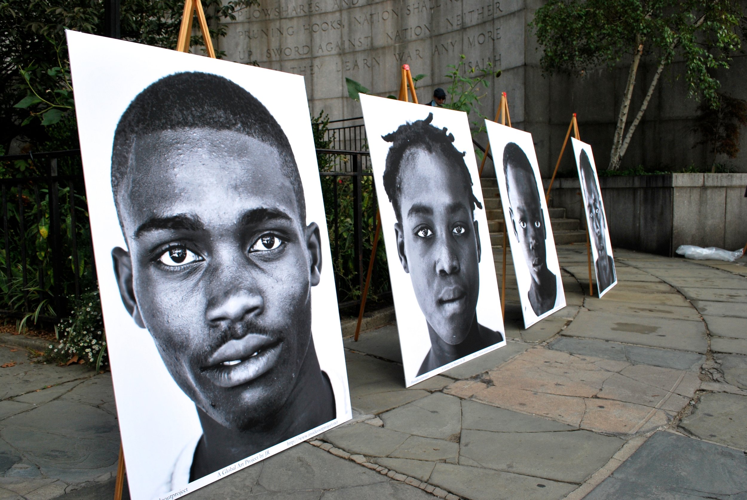 Cholera victims' portraits before going on display for an MCC-supported campaign across from the UN in New York City. October 2015. Photo credit: Bea Lindstrom.