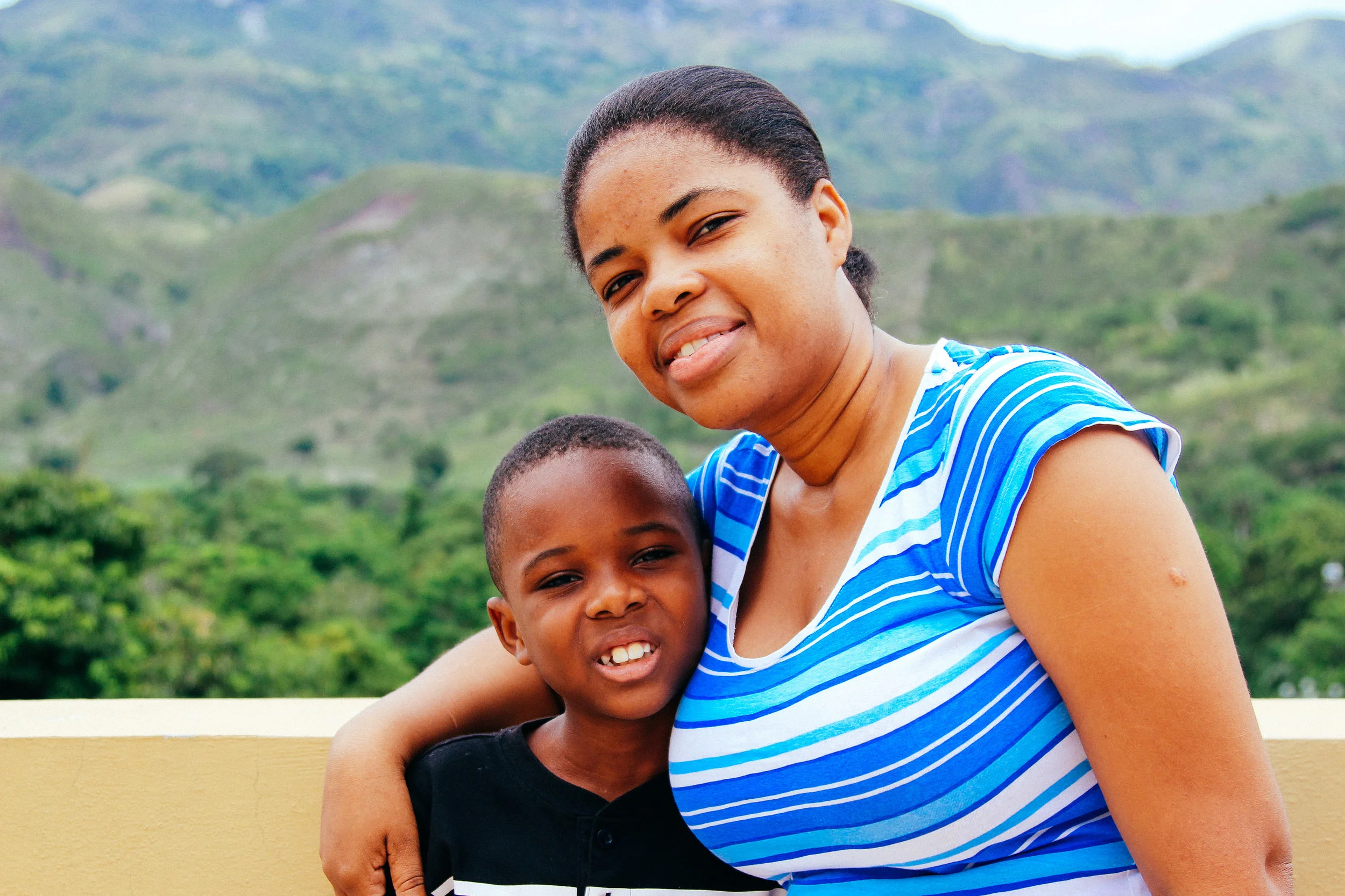 Muriel with her nine-year-old son, Arthur.