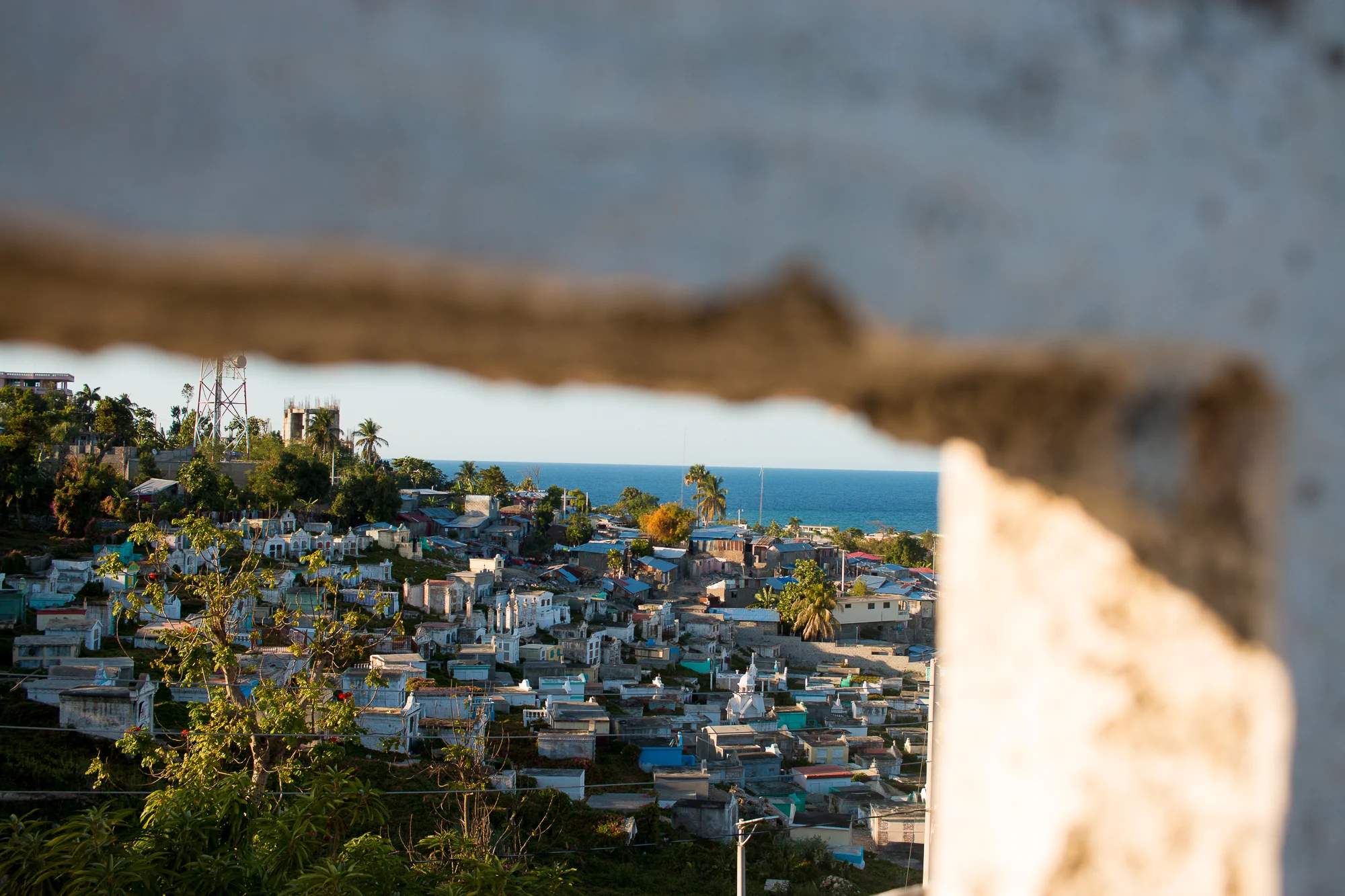 A view over the city of Jeremie, on Haiti's southwestern coast. Jeremie suffered significant damage after Hurricane Matthew in 2016, and while some of that damage remains visible, the city is recovering.