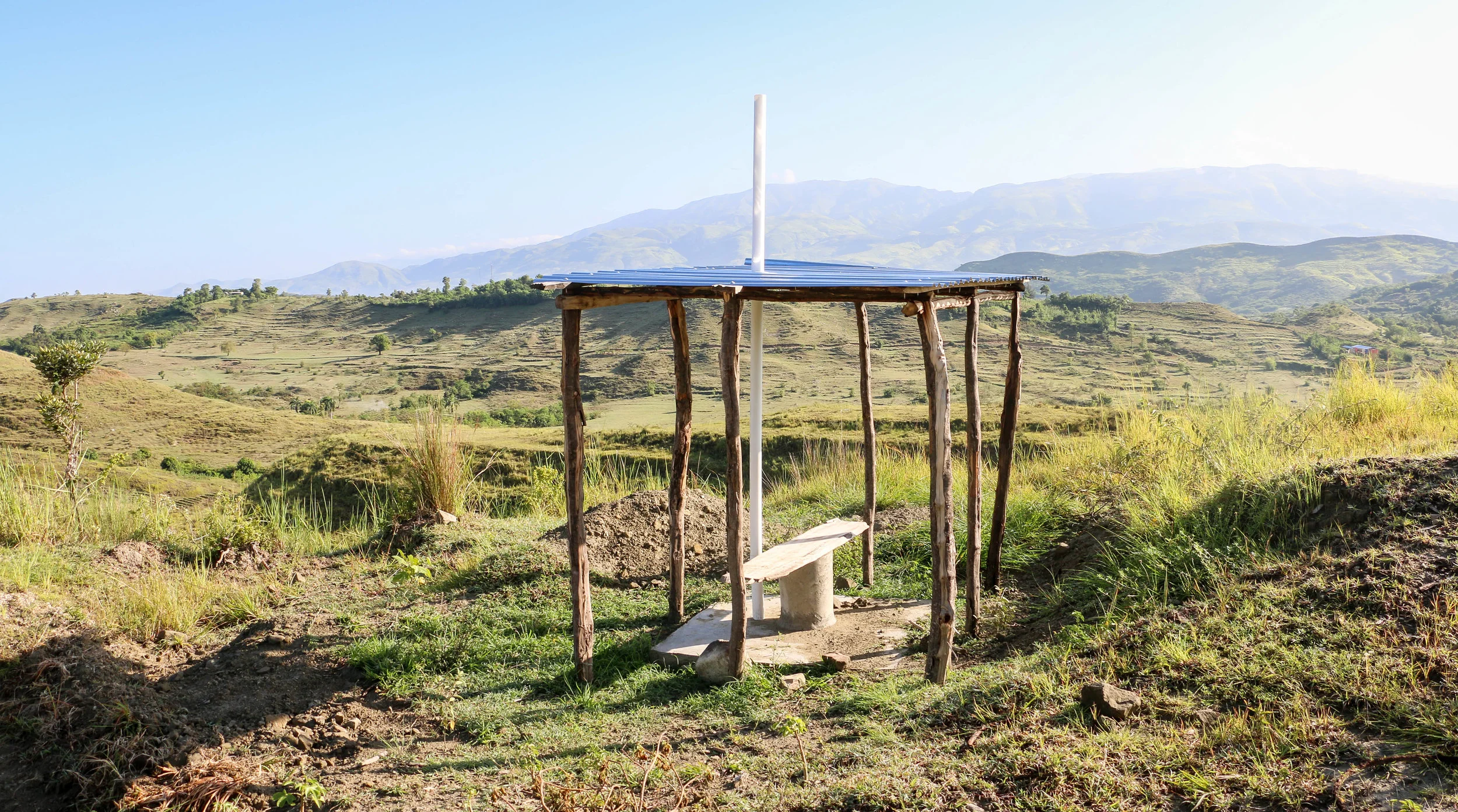 One of the 181 latrines built in Kabay, Haiti as a project to combat waterborne diseases like cholera. August 2017.