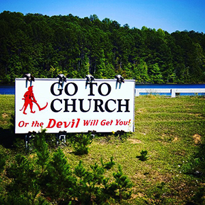 A view from I-65 of Mr. Newell's sign