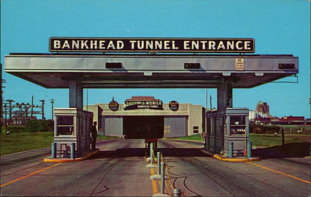 Photo of the old Toll Booth at the Bankhead Tunnel, no longer standing