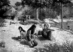 Illustration of thought to be early settlers in Baldwin County