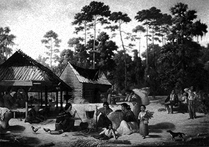 Illustration of a Choctaw Village