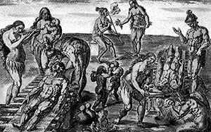 Illustration of Natives suffering from smallpox