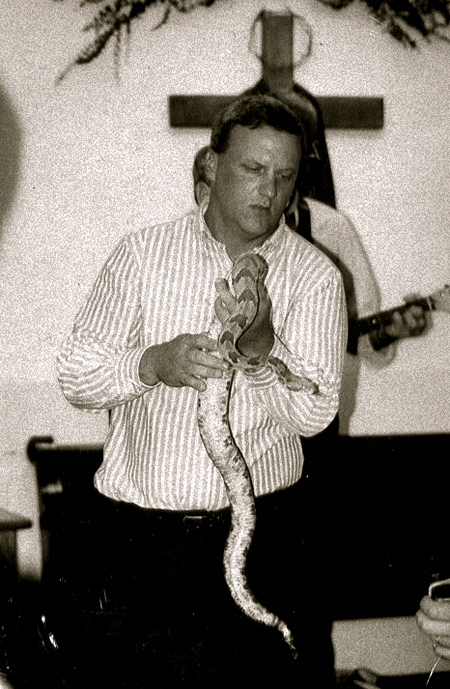 John Wayne "Punkin" Brown during a church service