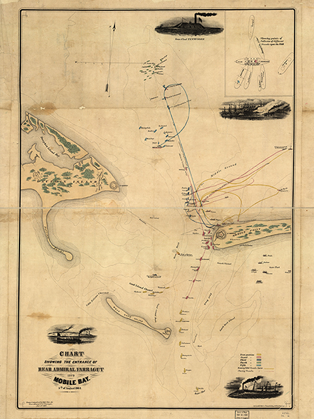 Charting of Farragut's Entrance to Mobile Bay for purchase here
