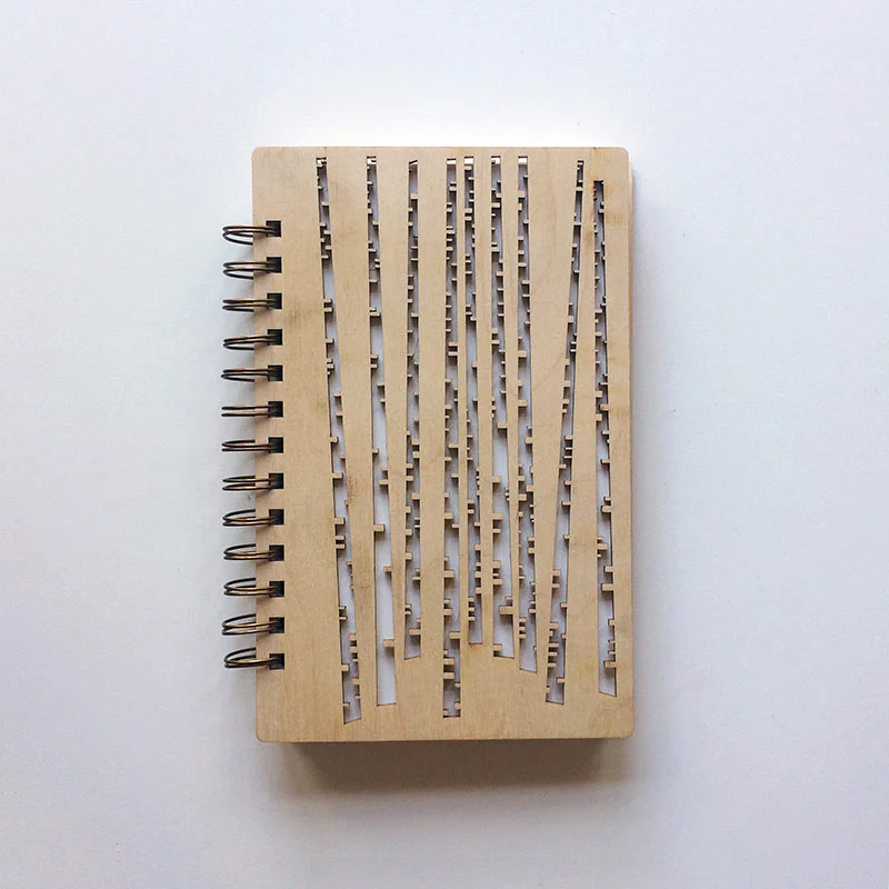 Birch Forest Notebook | Hardcover Spiral Sketchbook | Art Notebook | Laser Cut Wood Journal | Gifts for Artists | Nature Journal