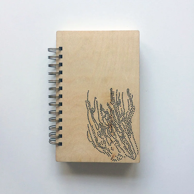 Coral Reef Journal | Nature Journal | Wood Sketchbook | Wooden Notebook | Laser Cut Wood Journal | Ocean Notebook | Gifts for Artists | Supercaterpillar