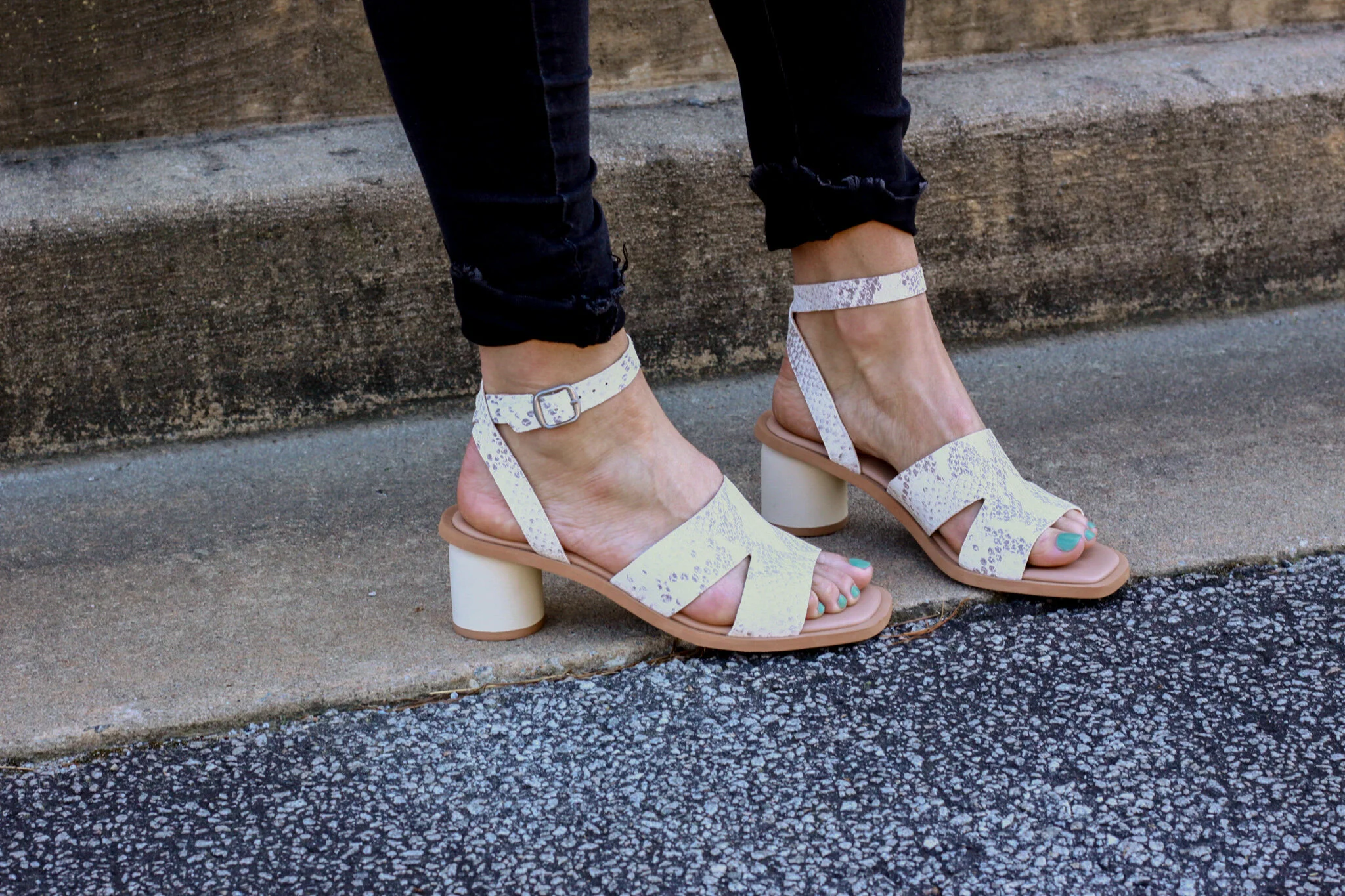 branded heel sandals