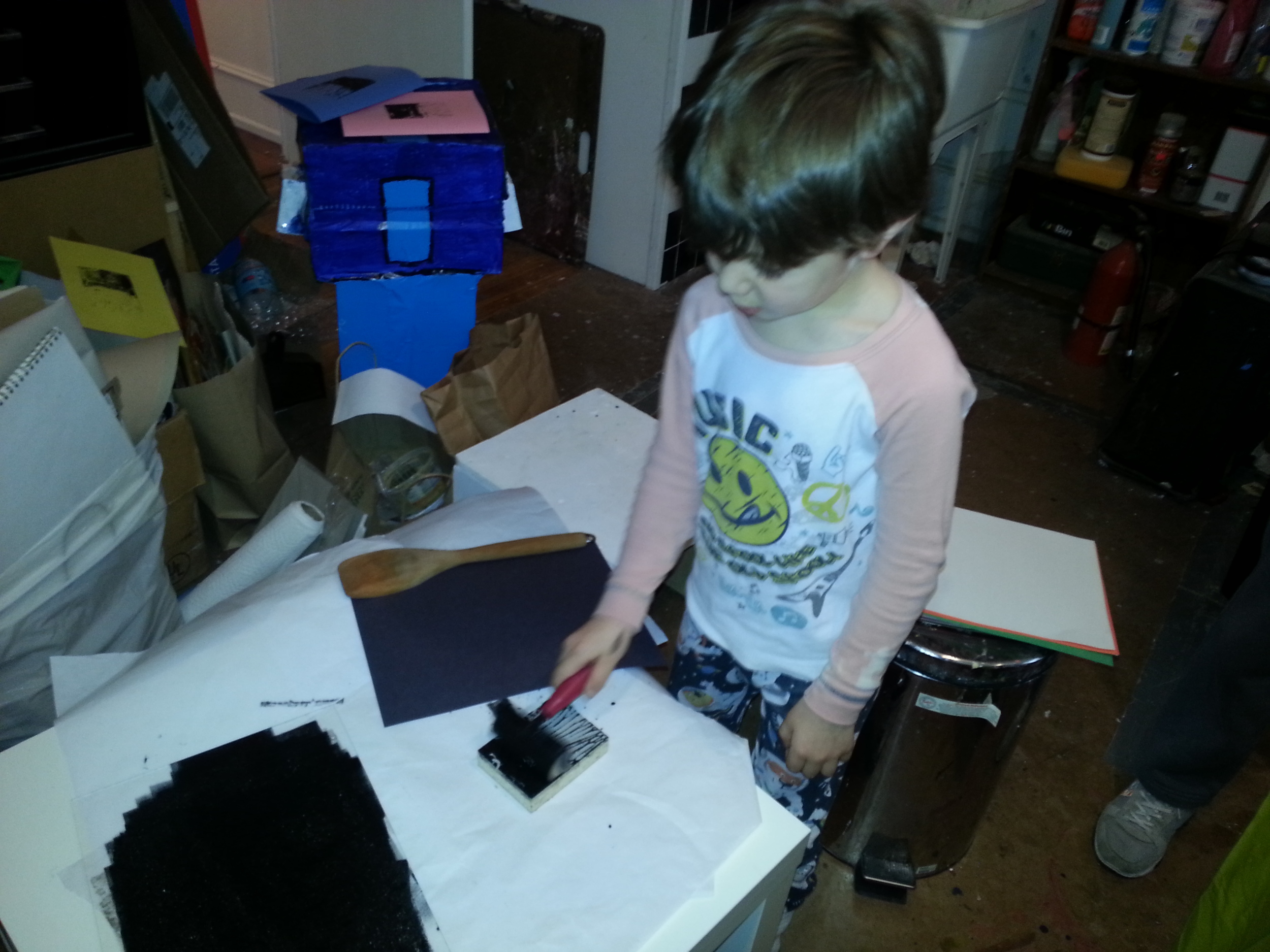linoleum printmaking, 2014