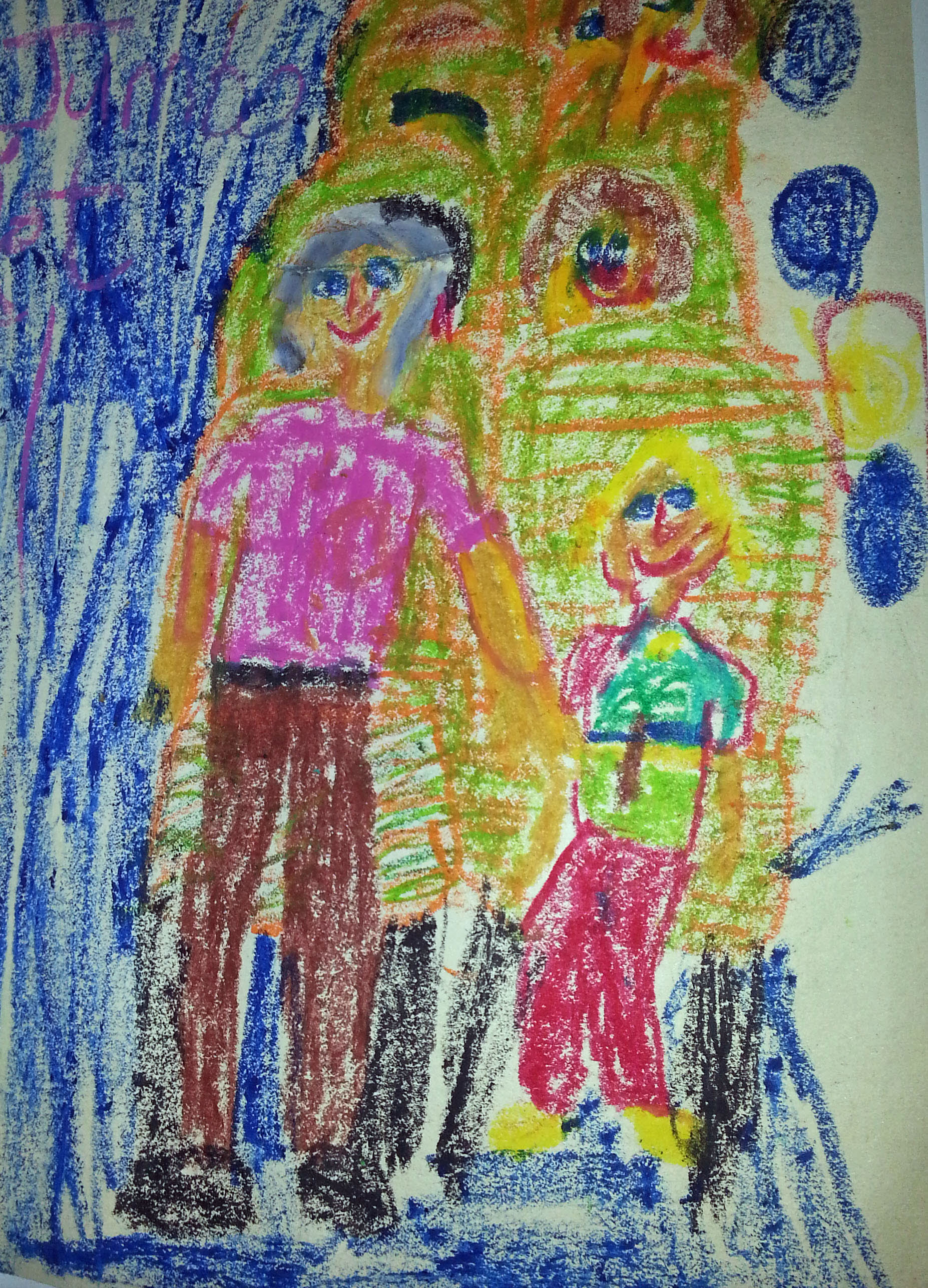airplane ride, DC-10- 1987, oil pastel