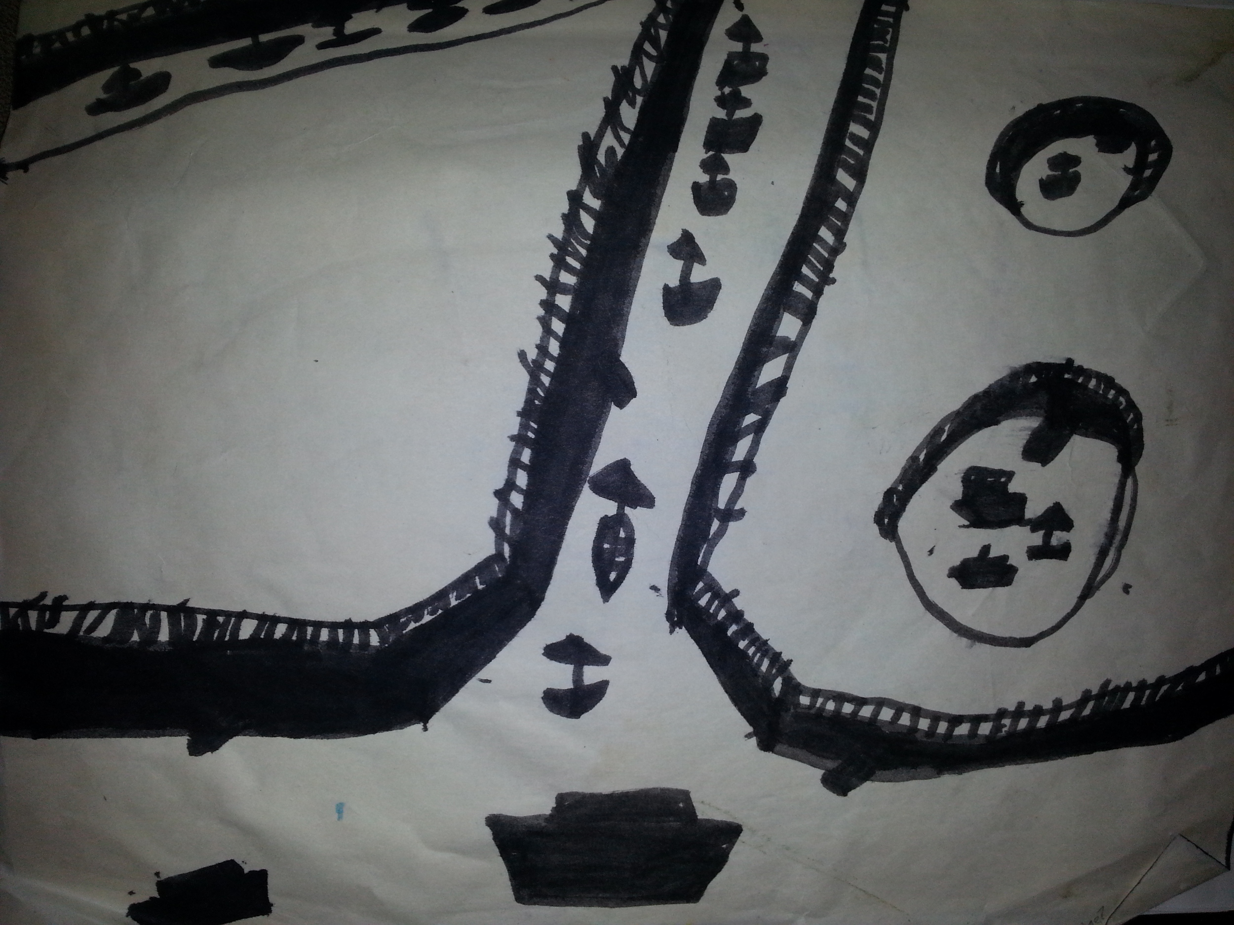 Bodies of Water, 1985, marker