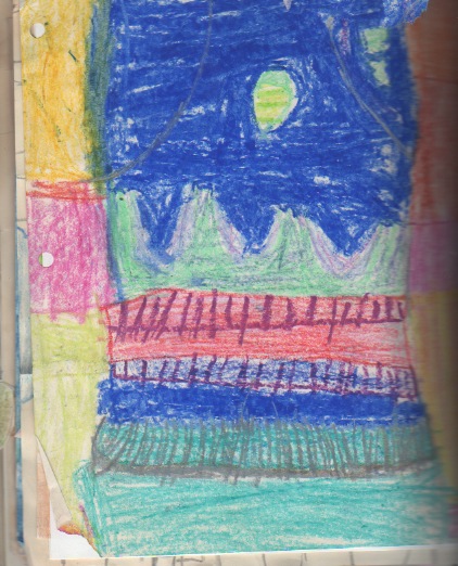 Reflection, oil pastel, late 1980's
