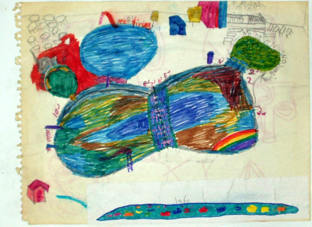 my dream pool, marker and pencil on paper, 1989