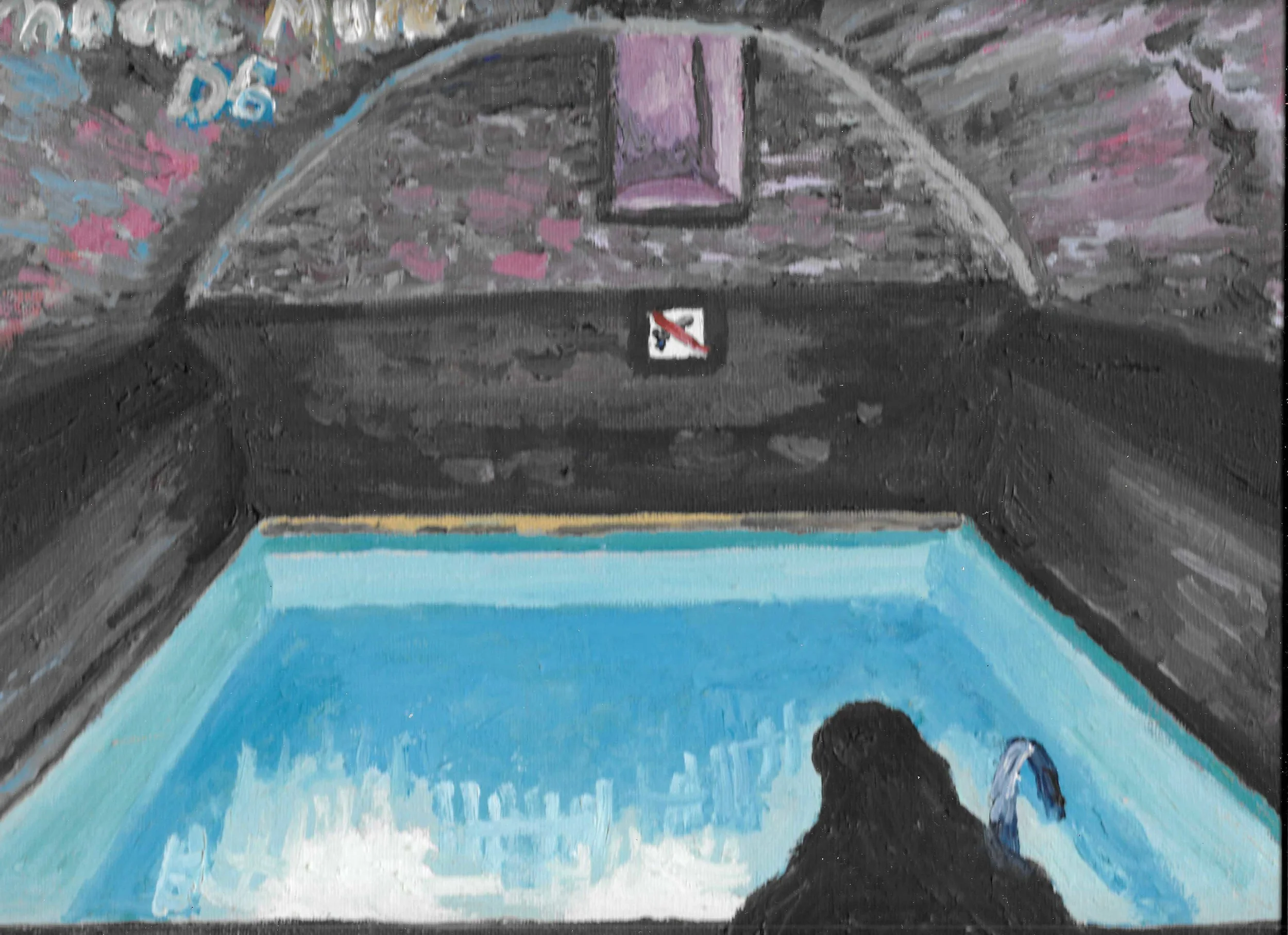 Stockholm Hotel Pool, Oil on canvas, 9" x 12" 2008 $200