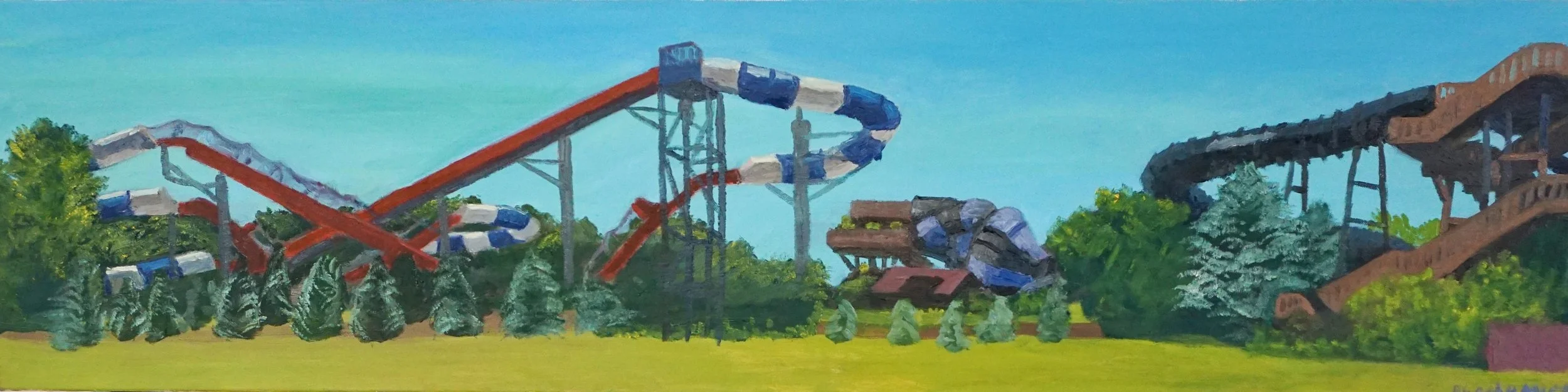 Splish Splash-Long Island, 4x1', Oil on Canvas, 2018 $1000
