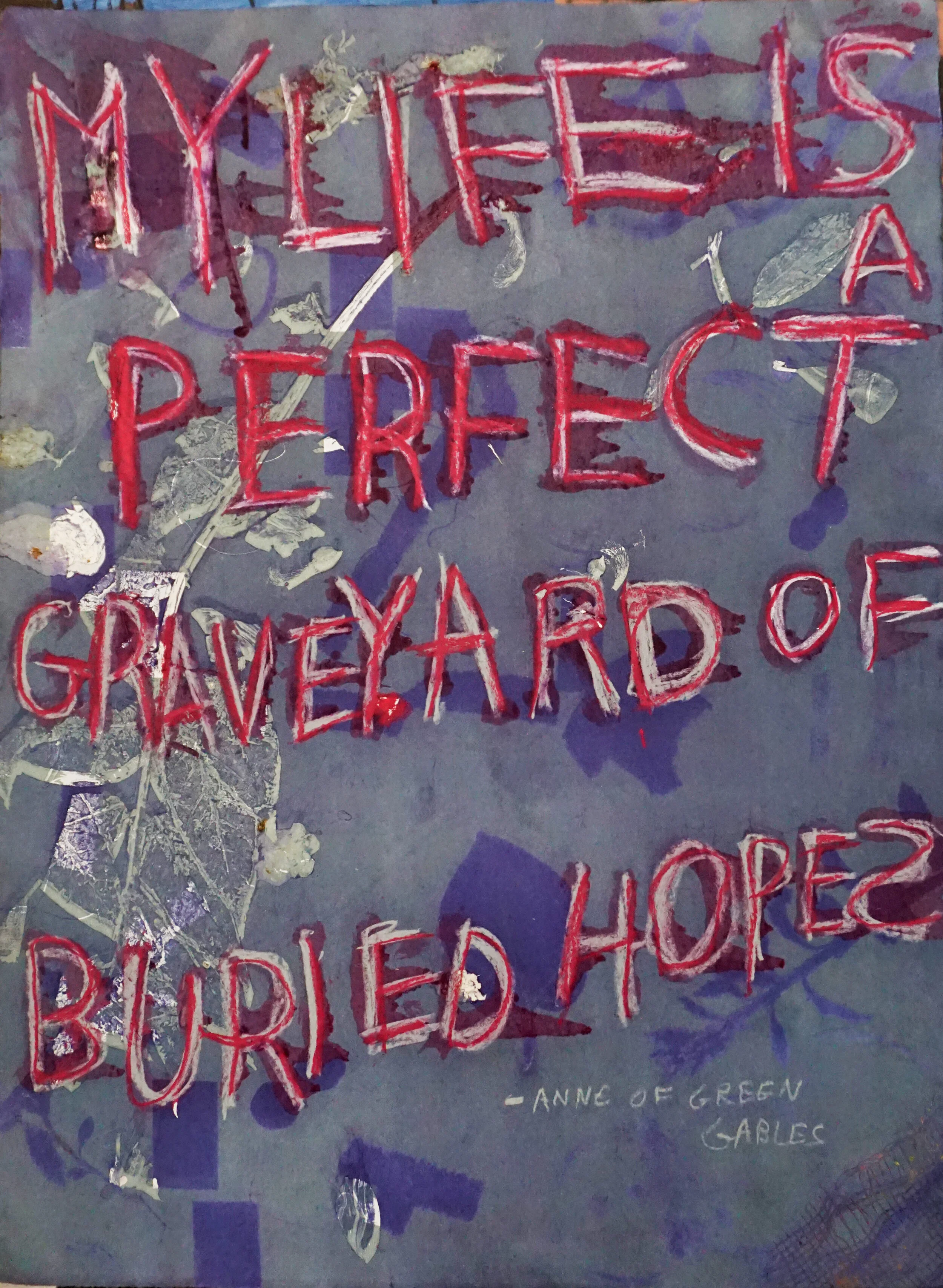 Buried Hopes, 22 x 30 in, monoprint, 2015